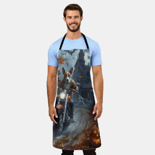 Delantal Motocicleta Basenji Halloween Scary