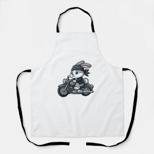 Delantal Motocicleta divertida de Mascota ciclista de conej