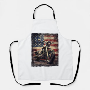 Delantal Motocicleta vintage bandera estadounidense retro c