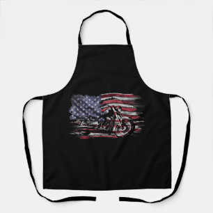 Delantal Motocicleta Vintage EEUU Bandera Retro Biker, Moto