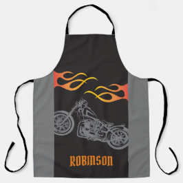 Delantal Motocicleta y llamas de ciclismo
