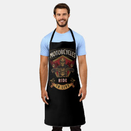 Delantal Motocicletas Skull Ride Para Vivir