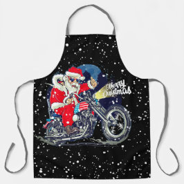Delantal Motociclista de Navidad de Santa Claus