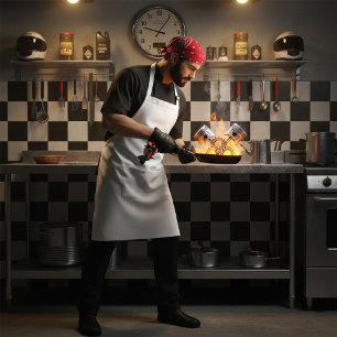 Delantal Motociclista En Moto Rojo