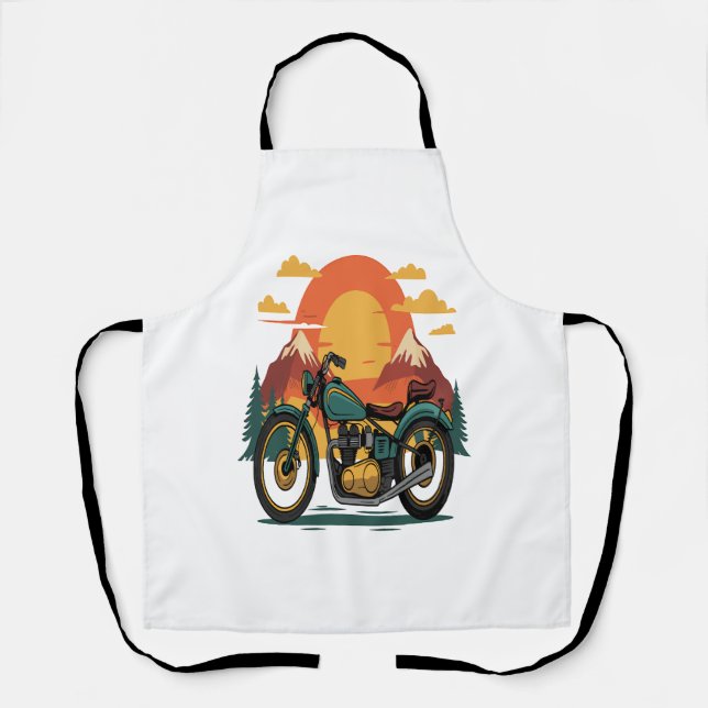 Delantal Motorcicleta Retro Vintage Sunset (Anverso)