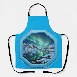 Delantal Mountain Lake Reflects No. Lights in Blue Frame