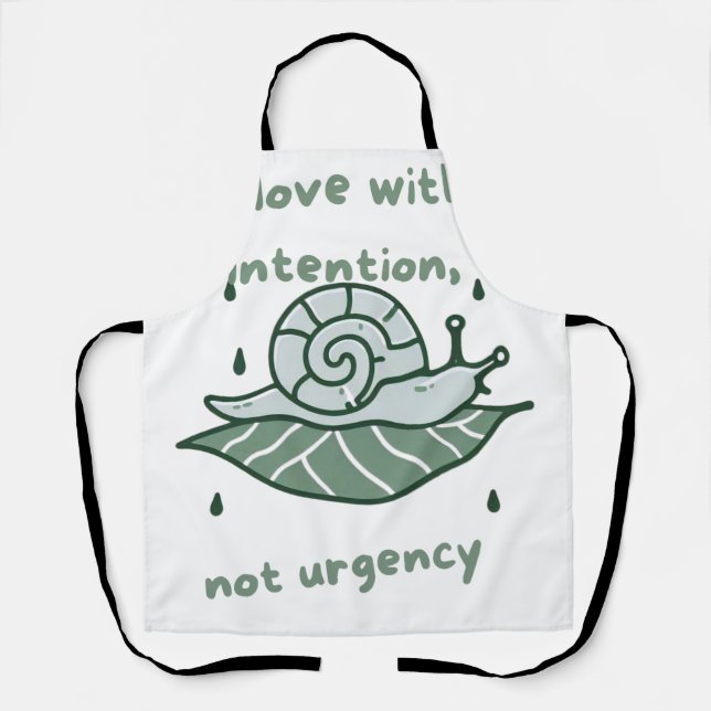 Delantal Move with Intention – Snail Quote Art (Anverso)