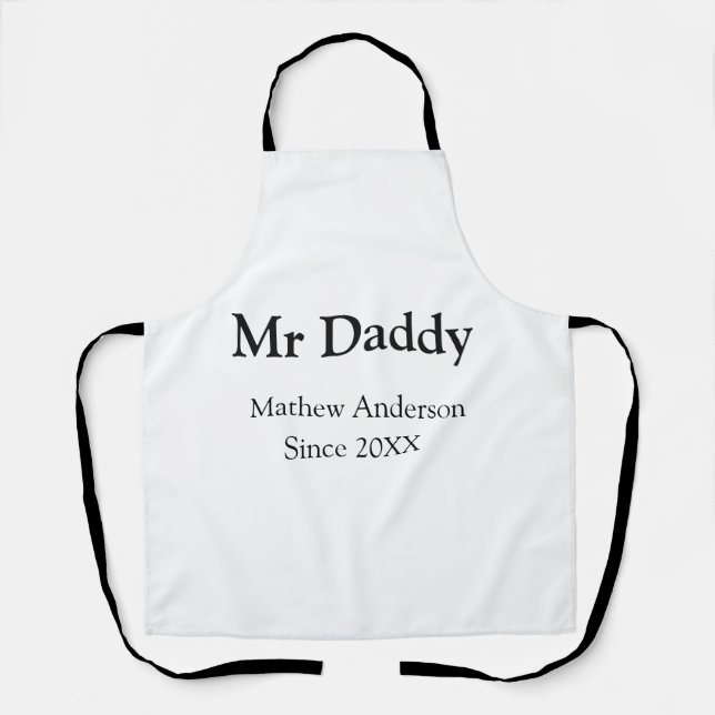 Delantal Mr Daddy since add year name parents father name g (Anverso)
