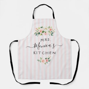 Delantal MRS.   floral rubia personalizada