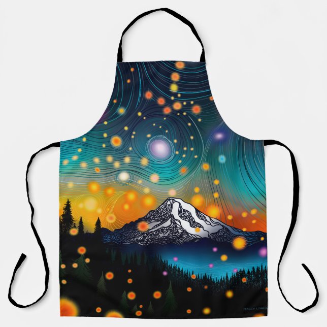 Delantal Mt. Rainier Starry Sky (Anverso)
