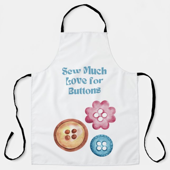 Delantal Mucha pasión por los botones Craft Apron (Anverso)