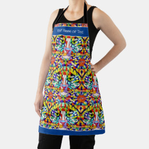 Delantal Muchos colores Patrón moderno gato breve lema / no