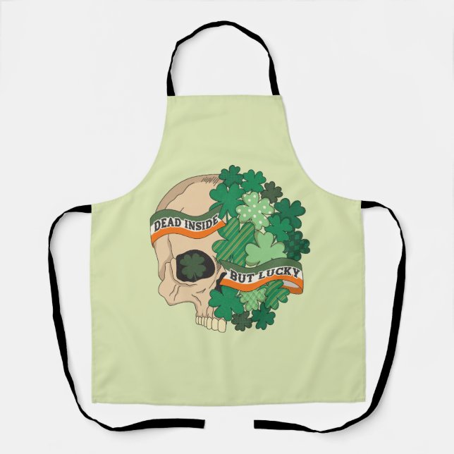 Delantal Muerto dentro pero afortunado - Calavera de azúcar (Anverso)