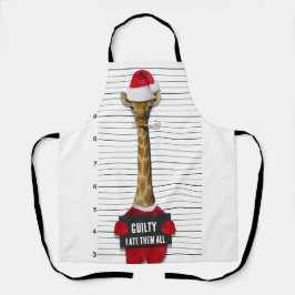 Delantal Mugshot Guilty Funny Giraffe Navidades