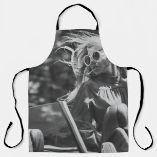 Delantal Mujer bonito en auto convertible