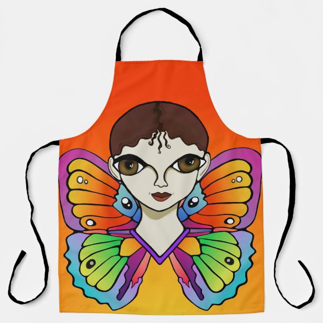 Delantal Mujer Con Alas De Mariposa (Anverso)