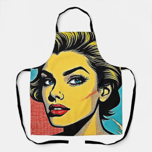 Delantal Mujer de Pop Art en Negrita Definida