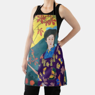 Delantal Mujer en el Jardín de las Flores, Goyō Hashiguchi