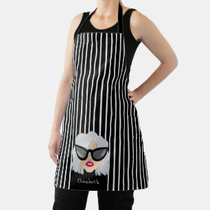 Delantal Mujer Guay gris-haitiana con nombre personalizado