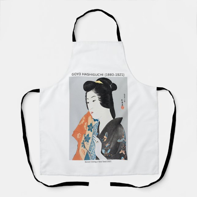Delantal Mujer japonesa sosteniendo su toalla - Goyō Hashig (Anverso)
