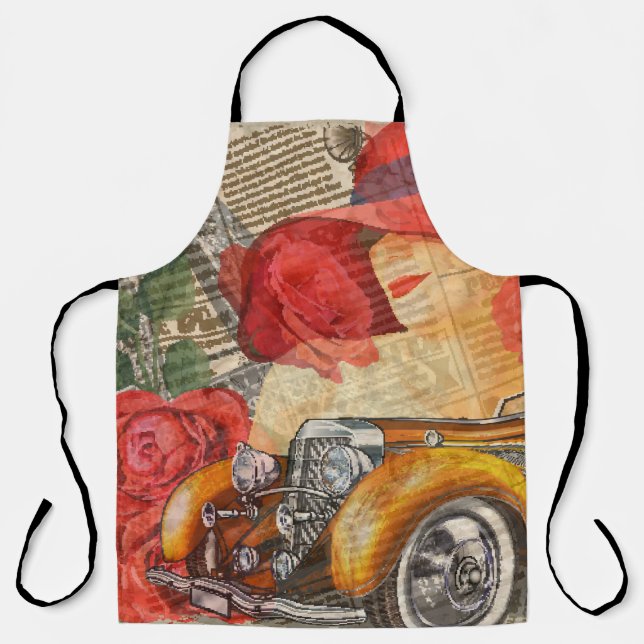 Delantal Mujer Parisiense: Torre Eiffel Retro. (Anverso)