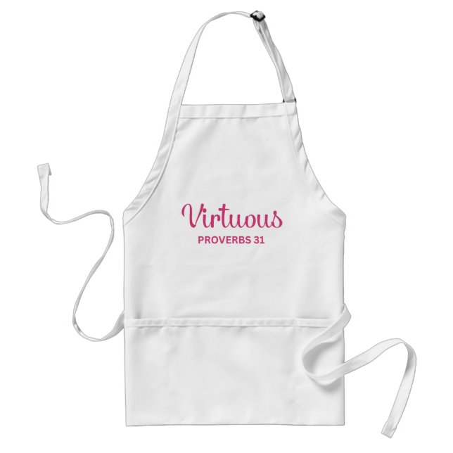 Delantal Mujer virtuosa rosa cristiana Proverb 31 Apron (Frente)