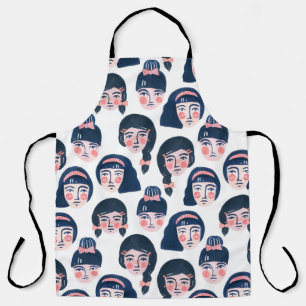 Delantal Mujeres caprichosas: arte de la cara Personalizado