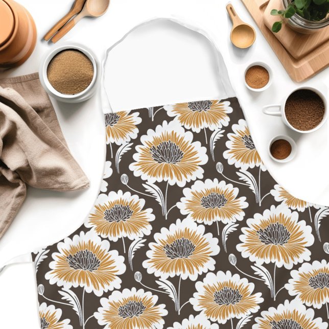 Delantal Mujeres con flores retro cutáneo (Get creative in the kitchen with our cute Floral Woman's apron! )