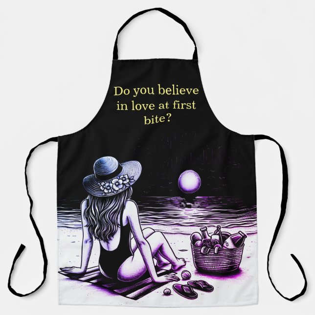 Delantal Mujeres disfrutando de una barbacoa de verano con  (Anverso)