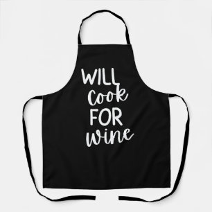 Delantal Mujeres Negras “Cocinaré por Vino” Vino Divertido 