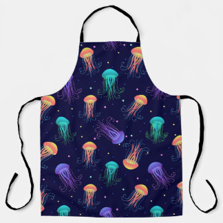 Delantal Mundo de las medusas submarinas: patrón brillante.