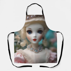Delantal Muñeca Vintage con ojos azules,
