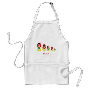 Delantal Muñecas nanidantes de matyoshka rusas rojas