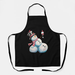 Delantal Muñeco de Nieve con Regalo de Navidad Divertido de