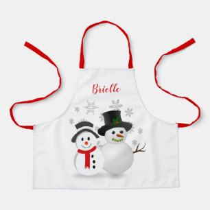 Delantal Muñeco de nieve de Navidad personalizado 