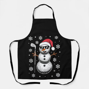 Delantal Muñeco de nieve de pelota de golf de Navidad Santa