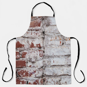 Delantal Muro de ladrillo pintado antiguo con pintura blanc