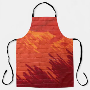 Delantal Muro de ladrillo rojo y naranja