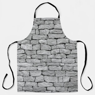 Delantal Muro de piedra gris, fondo abstracto.