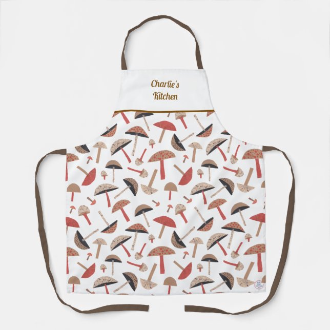 Delantal Musgos salvajes Retro Cute Botánico (Anverso)