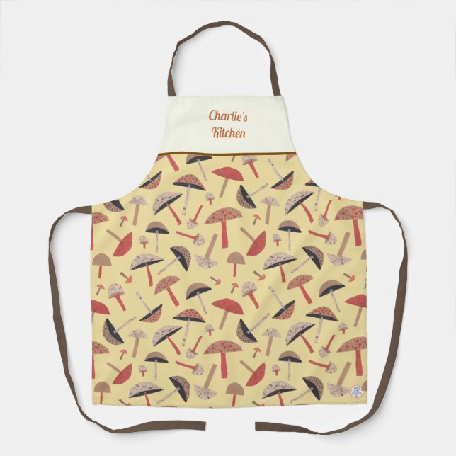 Delantal Musgos salvajes Retro Cute Botánico (Anverso)