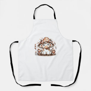 Delantal Mushroom de Cottagecore de vaca _1