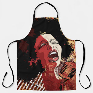 Delantal Music Jazz - cantante de jazz afroamericano en gru