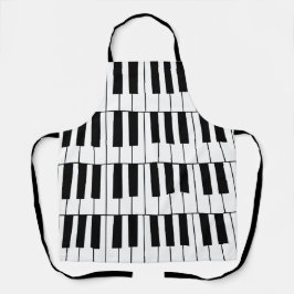 Delantal Músico pianista de Black and White Piano Keys