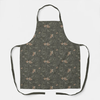 Delantal Muted Poinsetta Olive All-Over Print Apron
