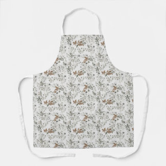 Delantal Muted Poinsettas All-Over Print Apron