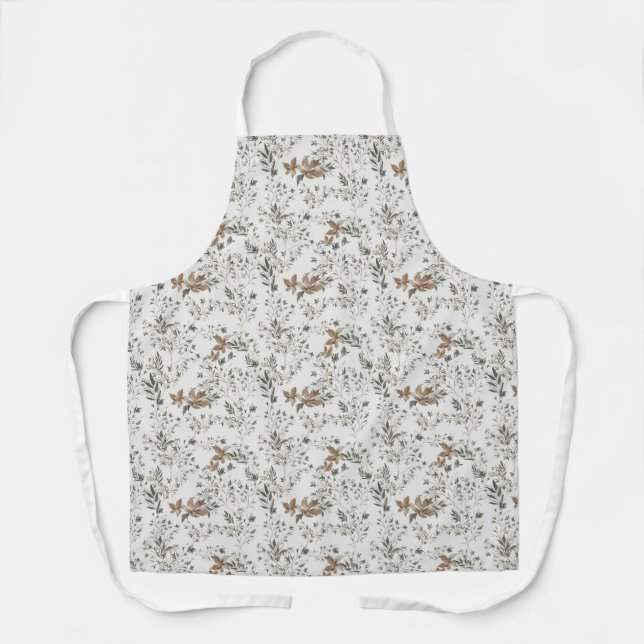 Delantal Muted Poinsettas All-Over Print Apron (Anverso)