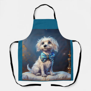 Delantal Muy Lindo Perrito Con Corbata Azul