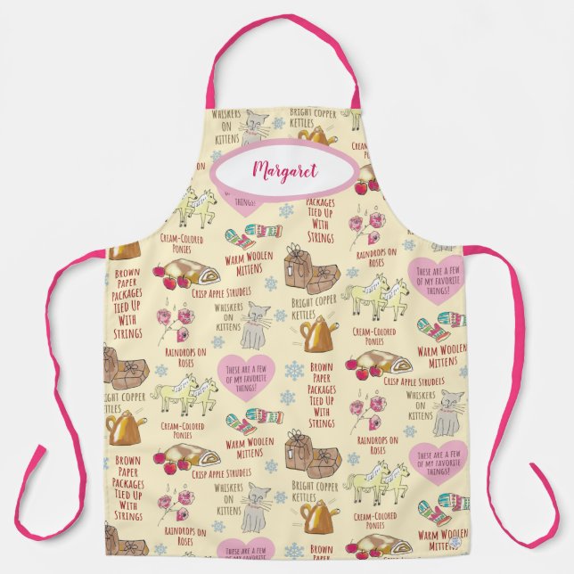 Delantal My Favorite Things Cute Buttercream Yellow Holiday (Anverso)