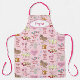 Delantal My Favorite Things Cute Retro Girly Pastel Pink